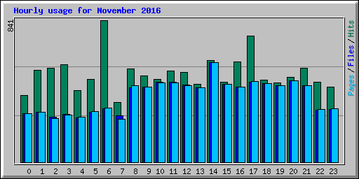 Hourly usage for November 2016